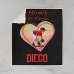 Baseball Blanket Personalized Picture Heart