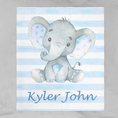 Blue elephant baby blanket hot sale