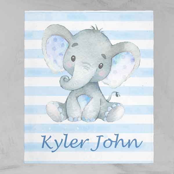 Personalized Elephant Baby Blanket Elephant Nursery Baby 