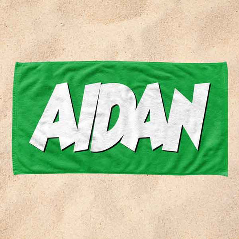 Personalized Green Boy Towel