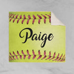 Softball Sherpa throw blanket personalized