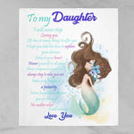 To My Daughter Mermaid throw blanket